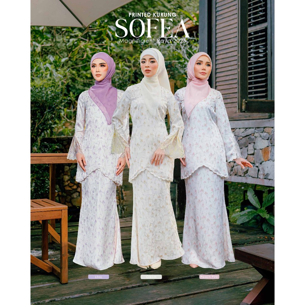Baju Kurung Sofea Soft Polyester With Full Lining Magnificent Raya 2025 ...