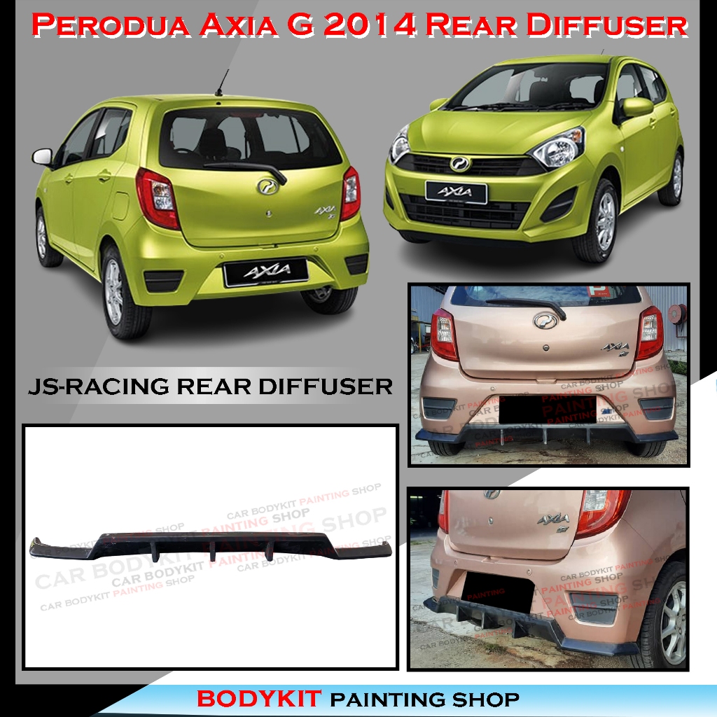 PERODUA AXIA G 2014 JS-RACING REAR DIFFUSER MATERIAL PU | Shopee Malaysia