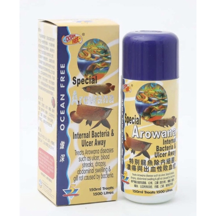 Ocean Free Arowana Internal Bacteria & Ulcer Away – 500ml Freshwater Fish Treatment