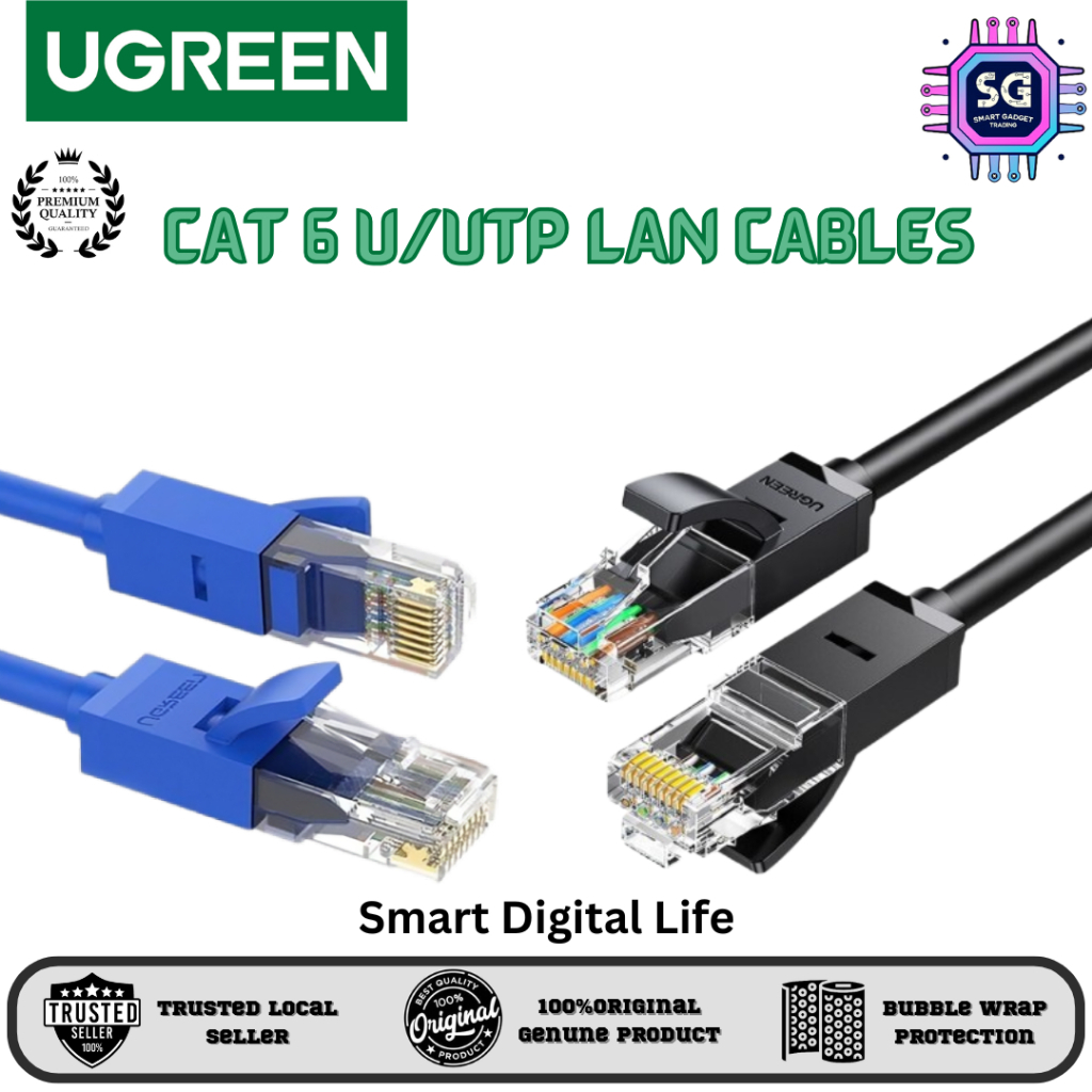 UGREEN CAT 6 U/UTP LAN BLUE/BLACK CABLES | Shopee Malaysia