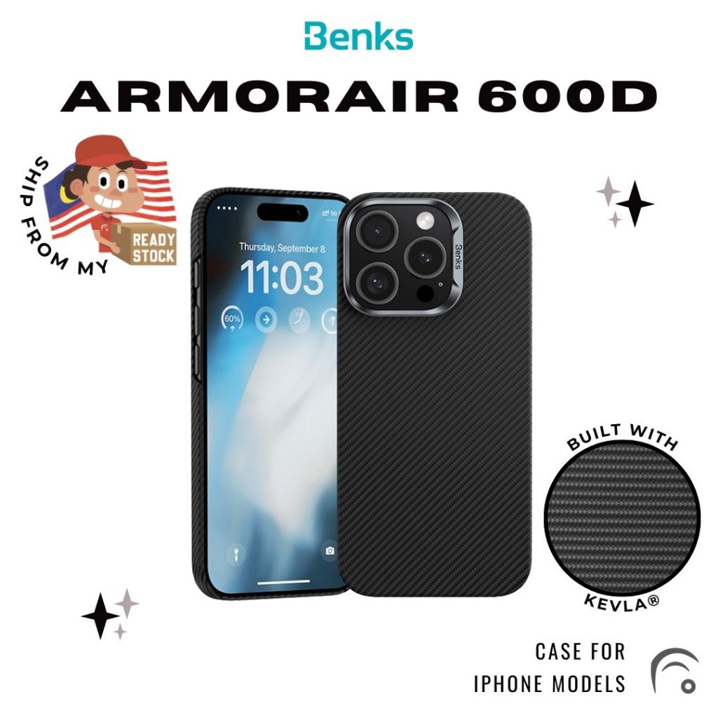 iPhone 16 Pro | Coque MagSafe BENKS Aurora ArmorAir Kevlar