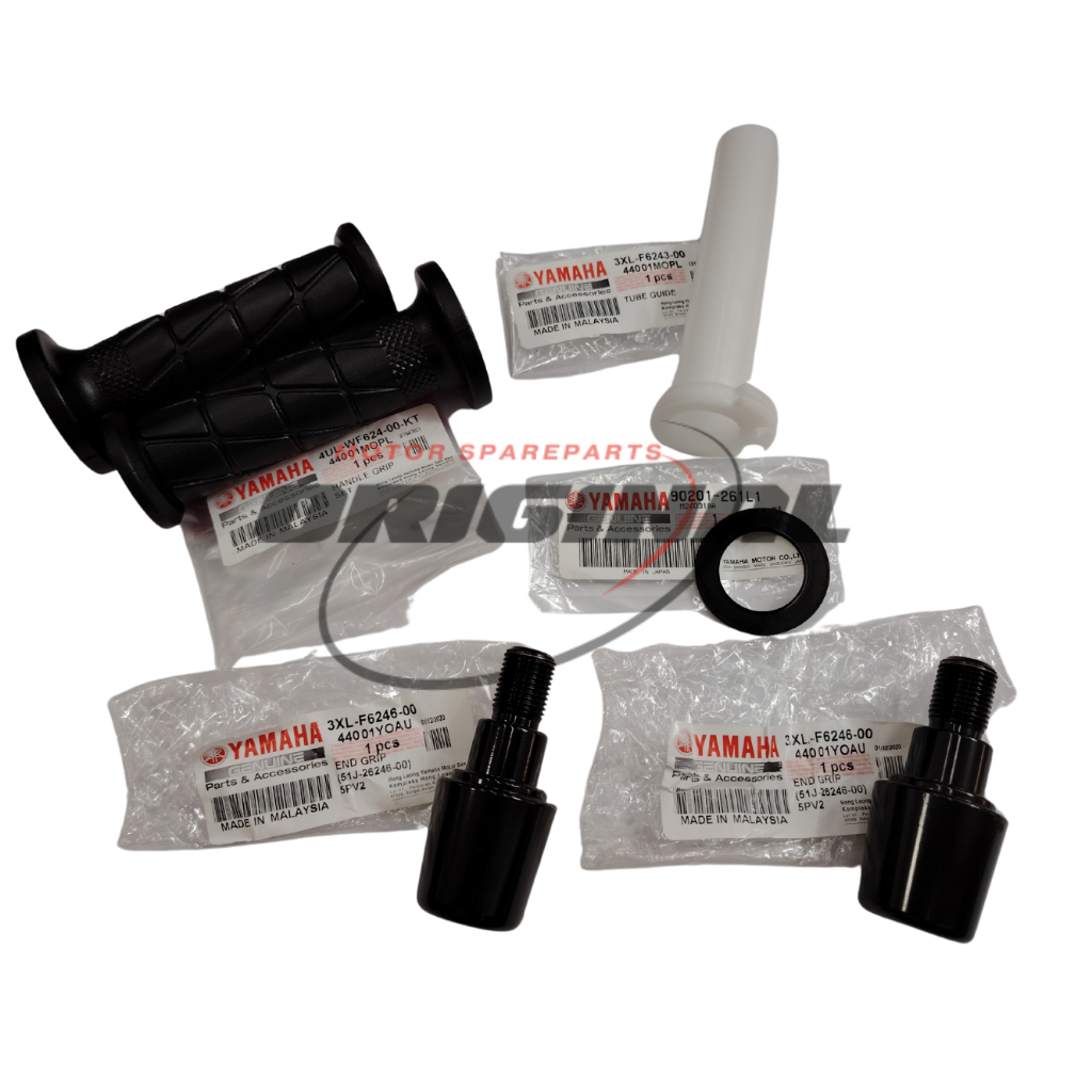 ORIGINAL YAMAHA RXZ MILI HANDLE GRIP + THROTTLE PIPE + BALANCER Getah ...