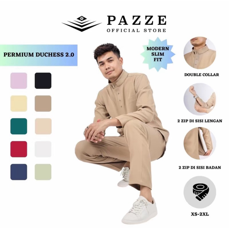 Pazze Baju Melayu Modern Slim Fit - Premium Duchess 2.0 Series (Double ...