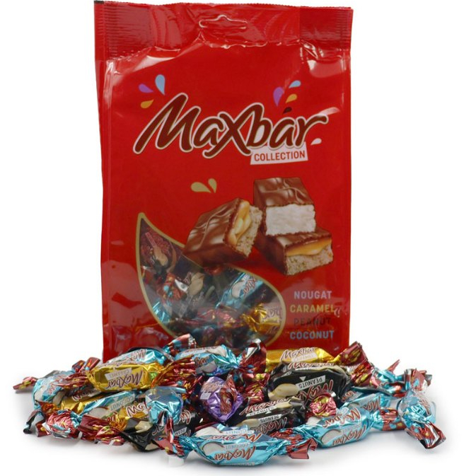 MAXBAR COLLECTION, ASSORTED BARS WITH CARAMEL, PEANUT, COCONUT AND ...