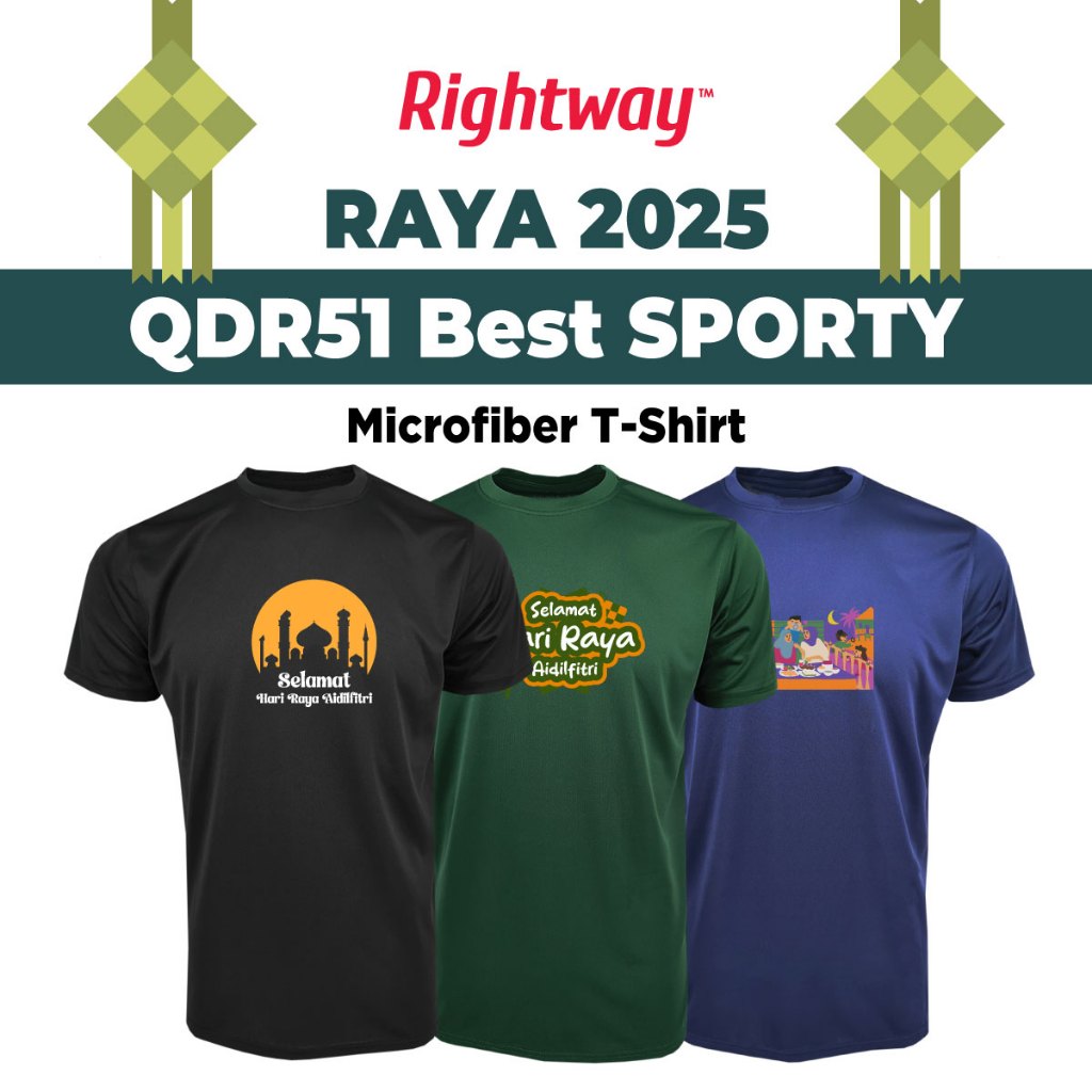 RIGHTWAY Selamat Hari Raya Aidilfitri 2025 Microfiber Quick Dry T-Shirt ...