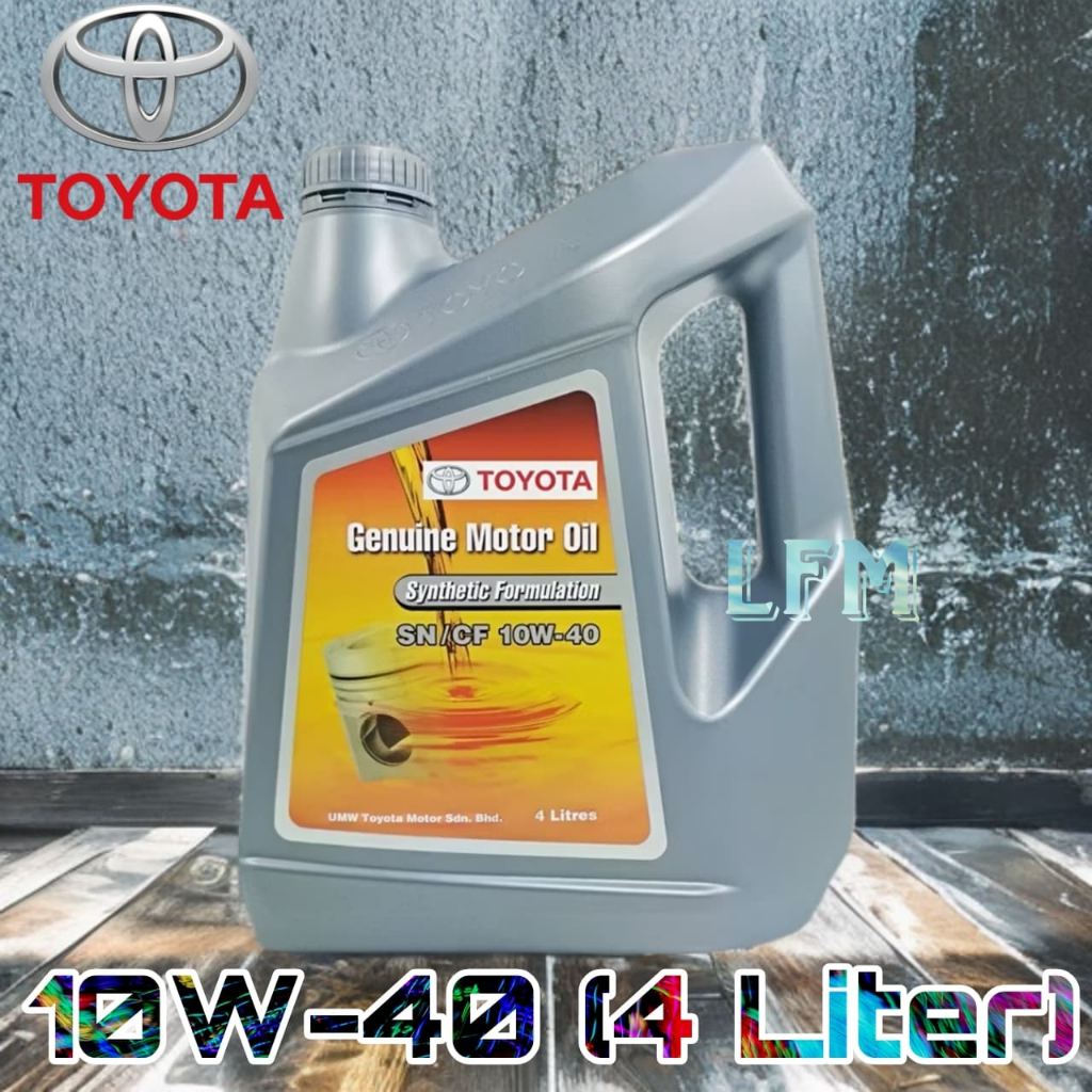 Toyota SN/CF 10W40 Semi Synthetic Engine Oil (4 Liter) Yaris, Camry ...