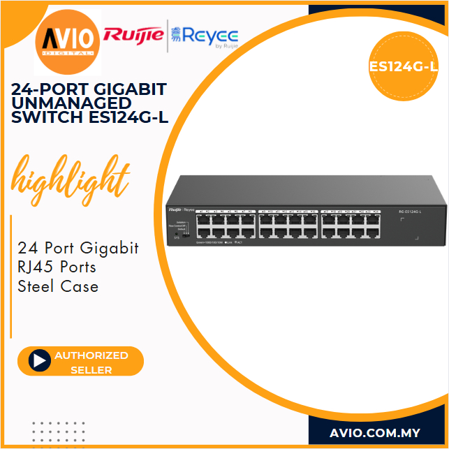 Ruijie 24 Port Gigabit Unmanaged Desktop IP Network Switch 24 RJ45 LAN ...