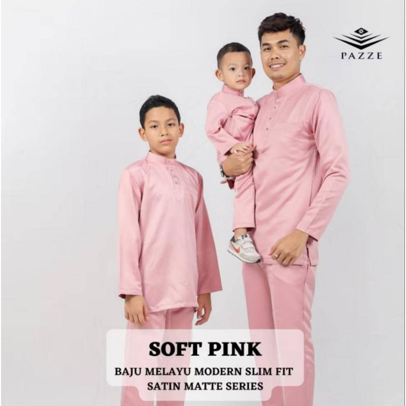 Pazze Baju Melayu Modern Slim Fit Satin Matte [ Sederhana berkilat ...