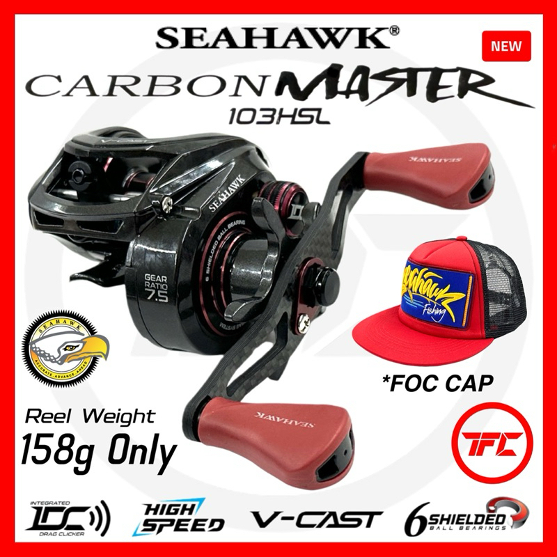 2025 SEAHAWK CARBON MASTER 103HSL Baitcast Reel BC Baitcasting Casting ...