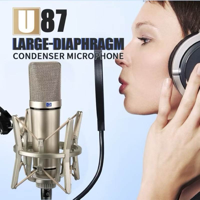 Large diaphragm suspended U87 condenser microphone anchor recording ...
