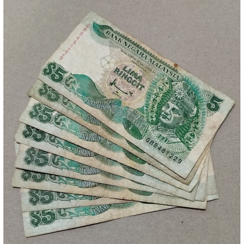 Offer Banknote Malaysia Rm5 Siri 7 Condition Tak Cantik / Kotor Seperti ...