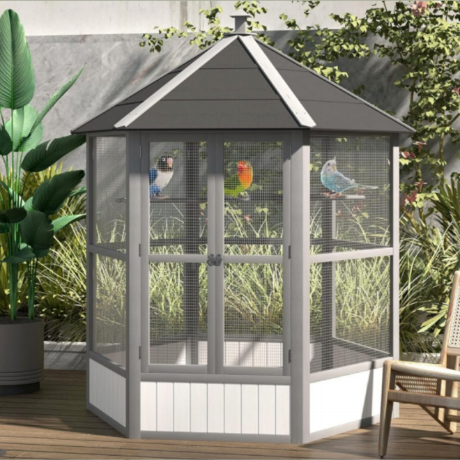 Sangkar Burung Nuri Besar Kayu Large Outdoor Bird Cage Parrot Cage ...