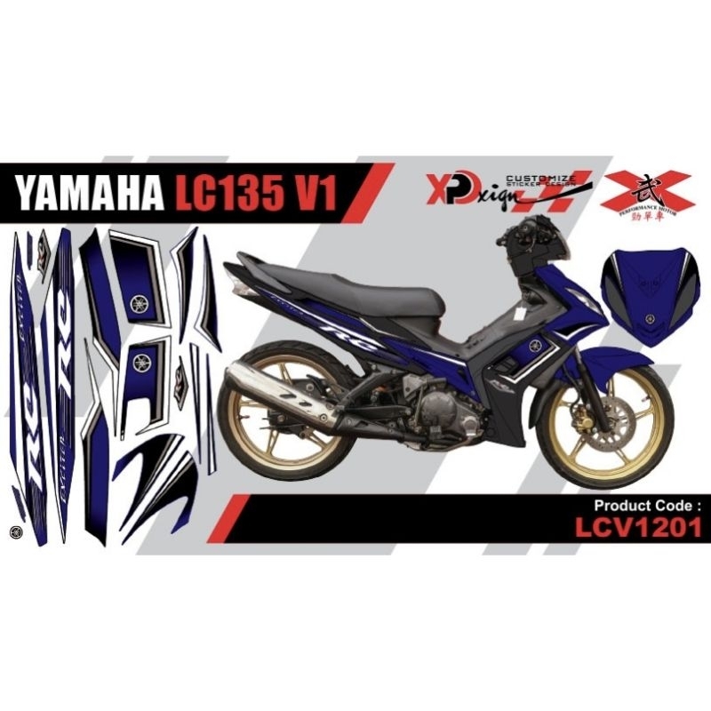 LC135 V1 COVERSET BODY STICKER CUSTOM | Shopee Malaysia