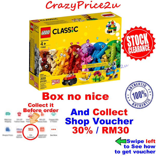 (Clearance Box No Nice)11002 LEGO Classic Basic Brick Set - Hadiah Hari ...