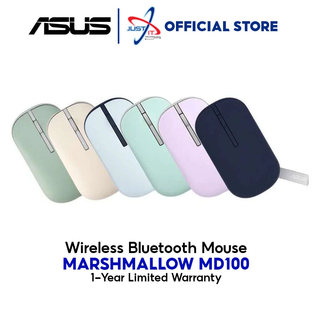 ASUS MARSHMALLOW MD100 WIRELESS BLUETOOTH MOUSE ( BLUE / PURPLE / GREEN ...