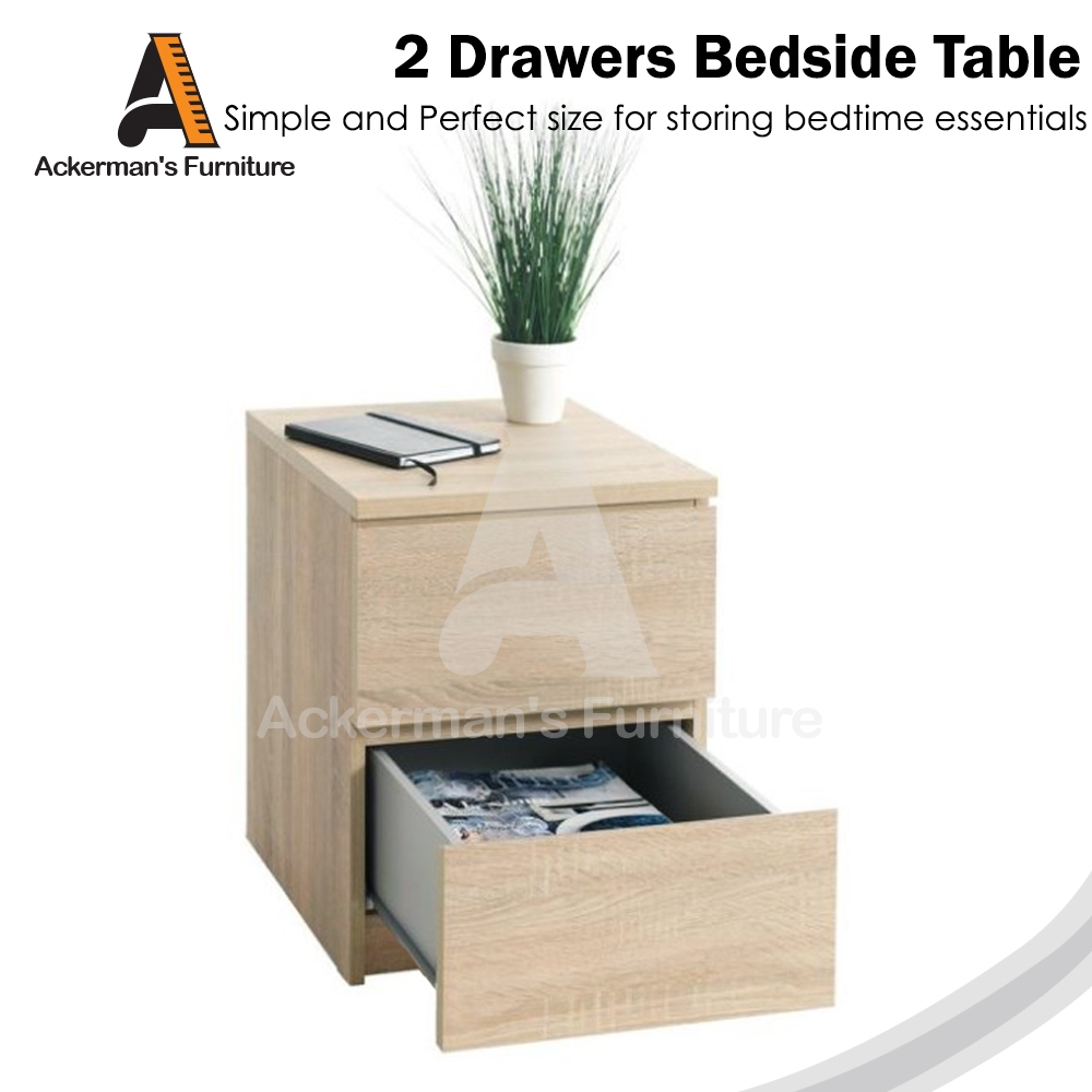 ACKERMAN Simple Bedside Table with Drawers Storage Cabinet Sofa Side ...