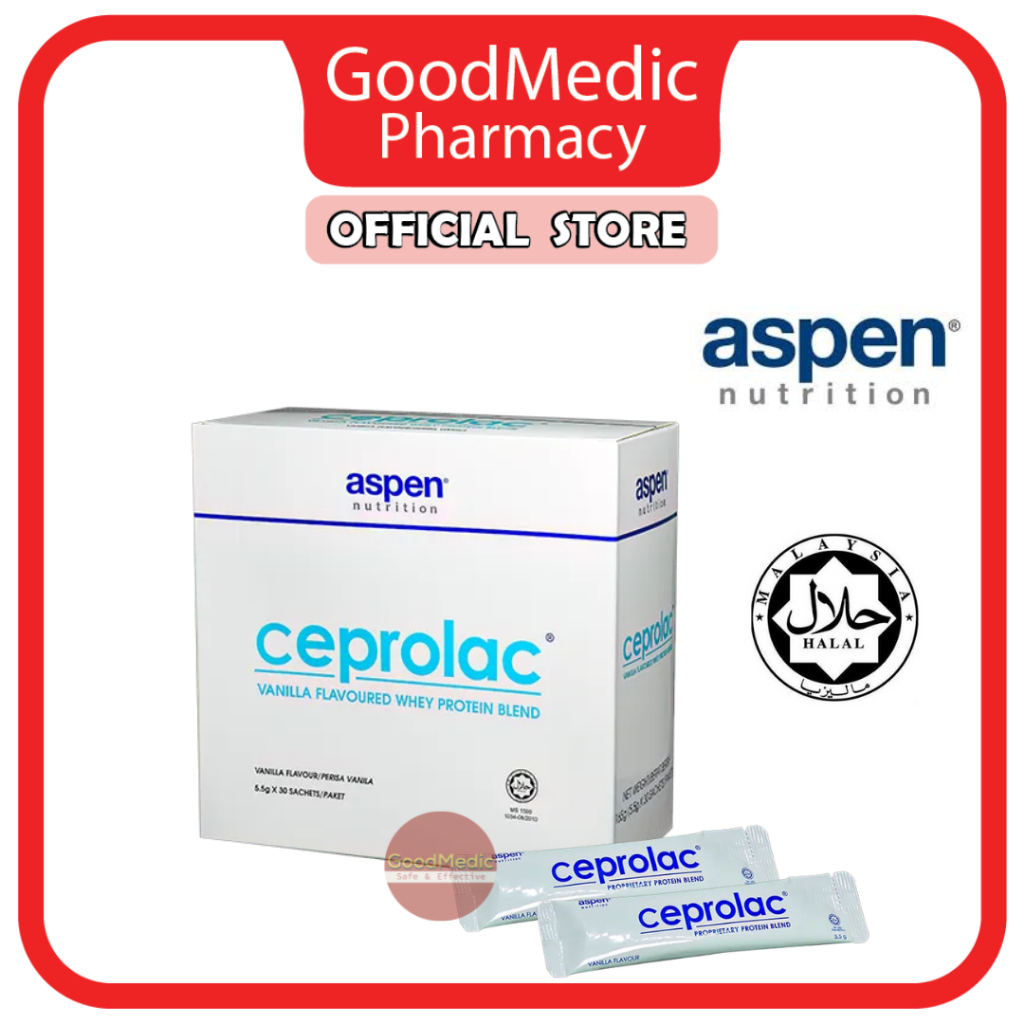 Aspen Ceprolac Powder Sachets (5.5gx30 / 1.1g x60 sachets) Vanilla Whey ...