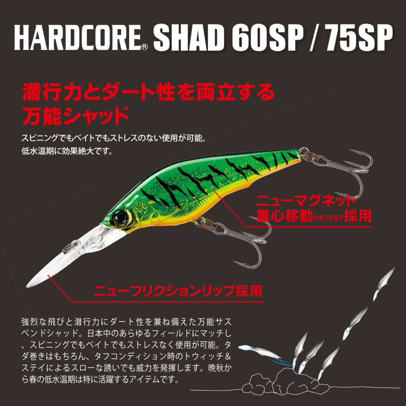 Leurre Duel Hardcore Shad SH 75 SF (G589A2) - 75mm 11g - Pour Bass Et Carnassiers