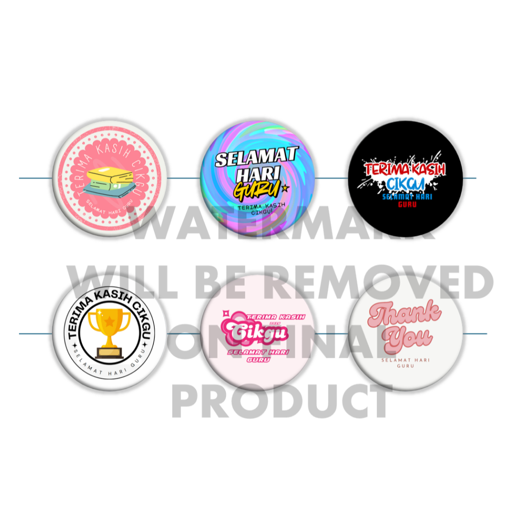 [PROMO] Artwork Happy Teacher's Day Selamat Hari Guru | 58 MM | Pin ...