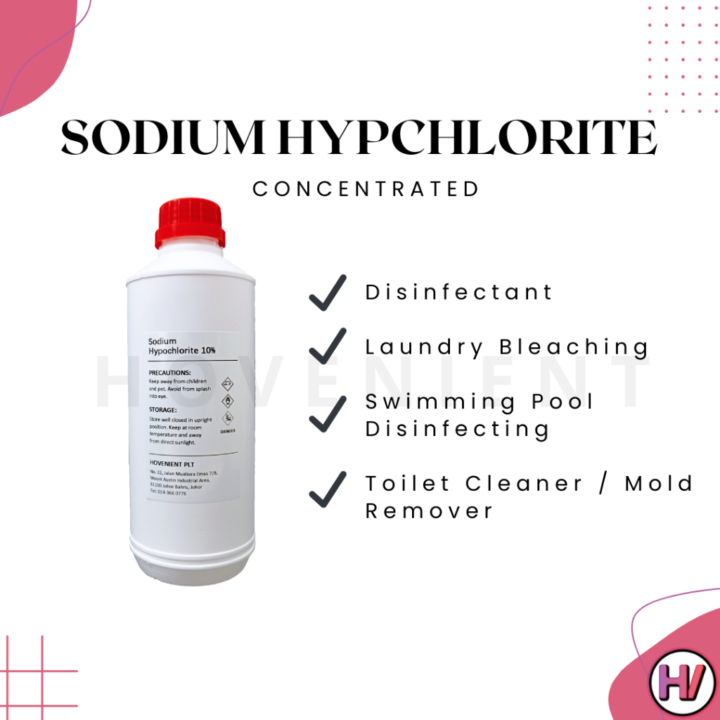 [CONCENTRATED ] Bleach | Sodium Hypochlorite 10% | Liquid Chlorine ...