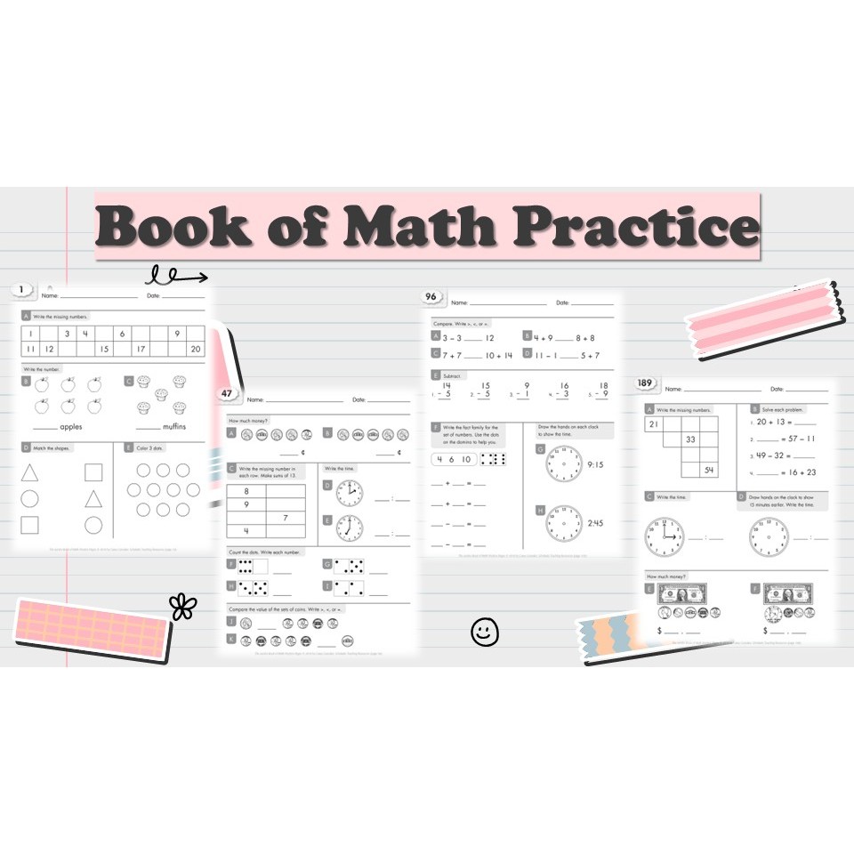 [PRE540] 33 pages Book of Math Practice Worksheet for Pre-school PDF ...