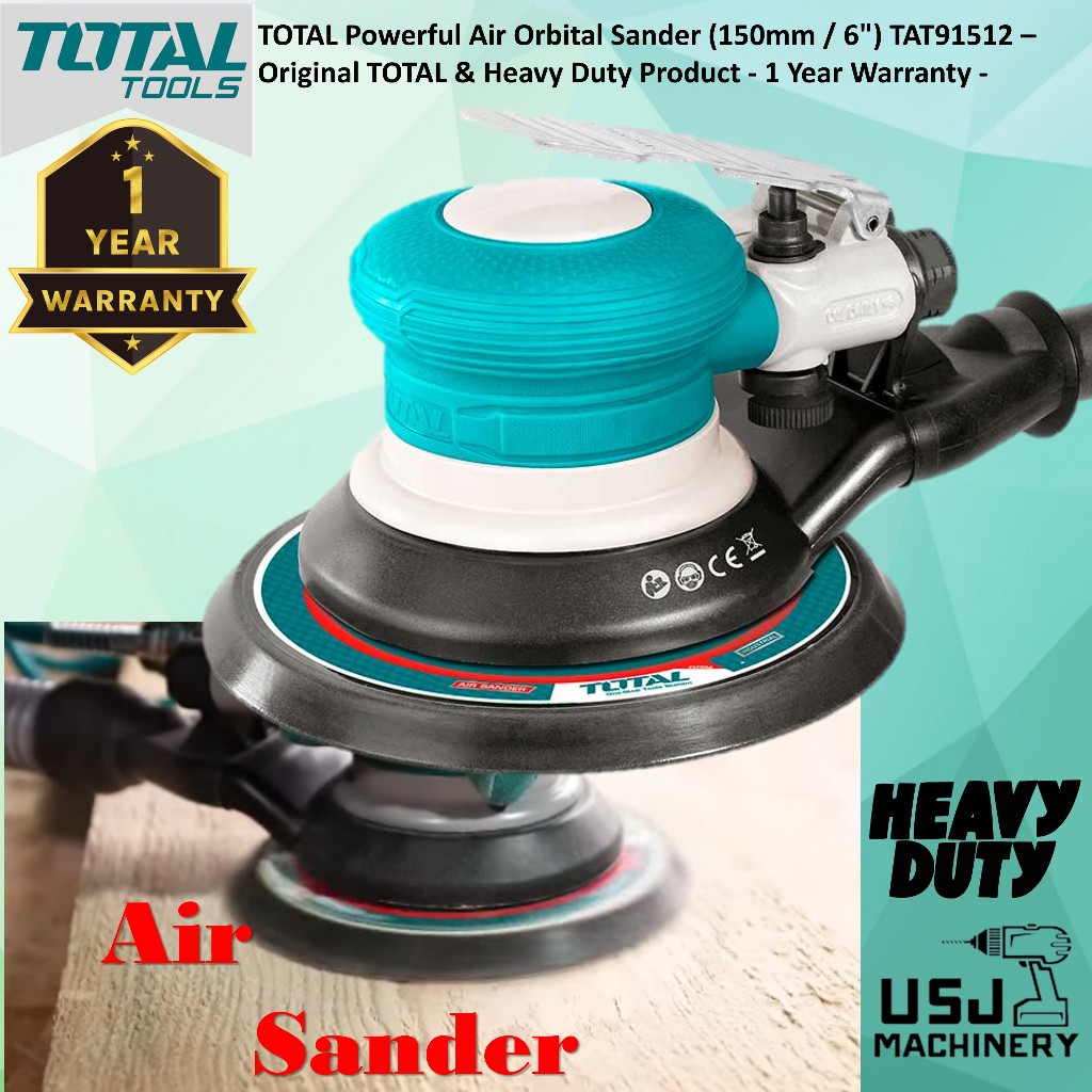 TOTAL Powerful Air Orbital Sander (150mm / 6") TAT91512 - Original ...