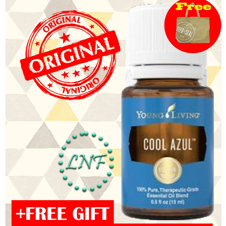 YL Young Living Cool Azul Essential Oil (15ml) + Free YL Reusable Bag ...