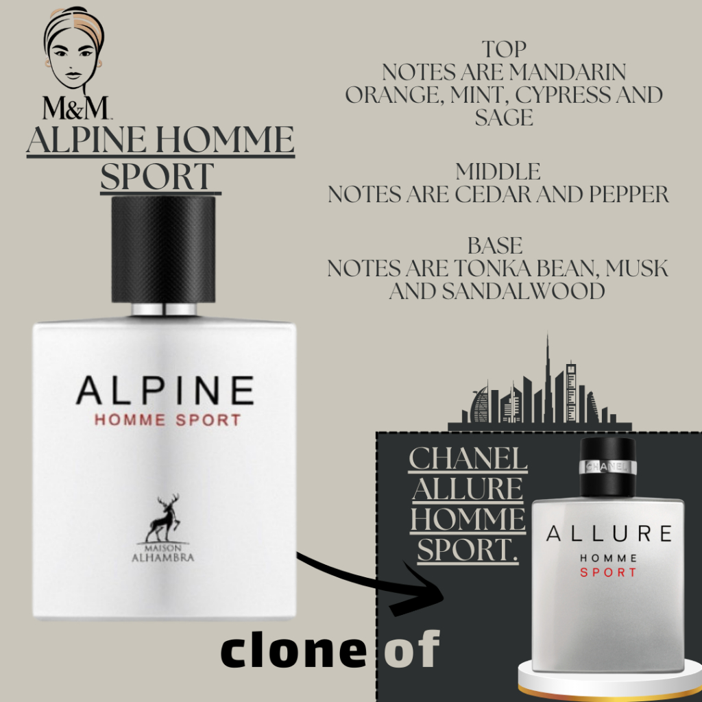 Eau De Parfum Homme ALPINE HOMME SPORT - Maison Alhambra - 80ml - Parfum Boisé Et Frais