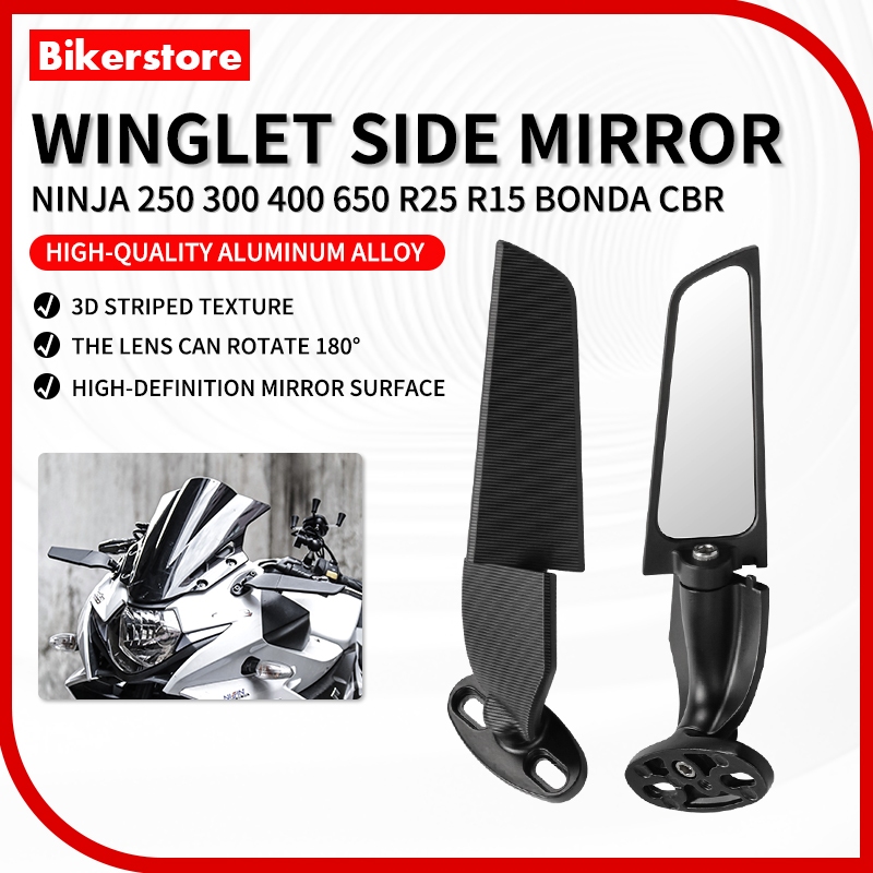 SIDE MIRROR WIND WINGLET FAIRING REAR VIEW MIRRORS ADJUSTABLE KAWASAKI ...