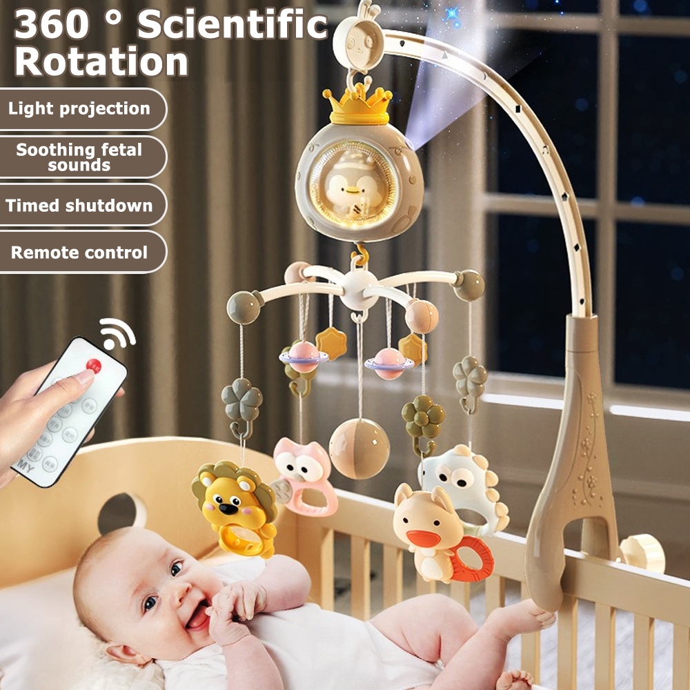 Baby Crib Hanging Holder Rattles Baby Toy bed Music Box Bed Bell Infant ...