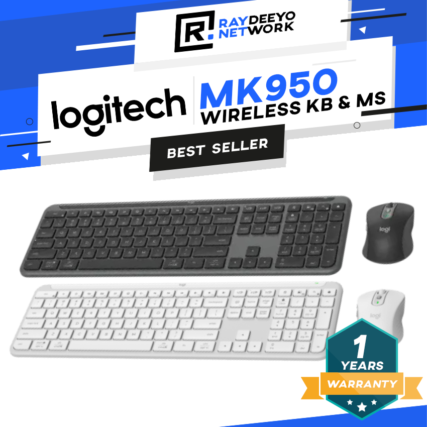 Logitech Signature Slim Combo MK950 Keyboard & Mouse Combo Quiet Typing ...