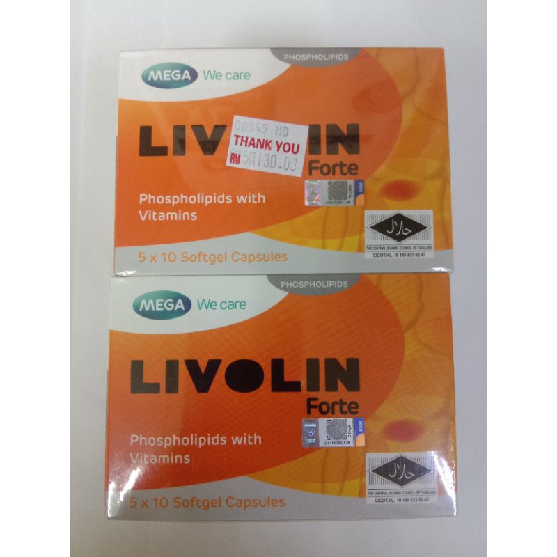 MEGA LIVOLIN FORTE 2 X 50S SOFTGEL CAPSULES LIVER SUPPLEMENT EXP 17//09 ...