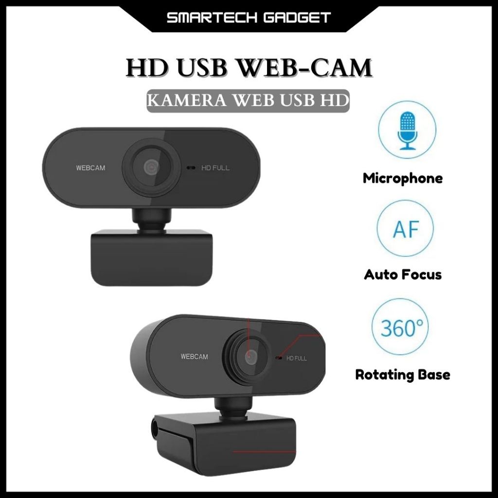Smartech FULL HD 1080P Webcam Kamera Web Camera with Microphone USB for ...