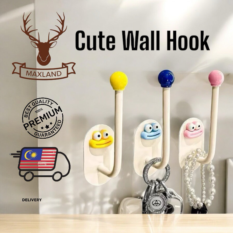wall hook with cute shape, smart hanger drilling Cup Hooks Punch ...