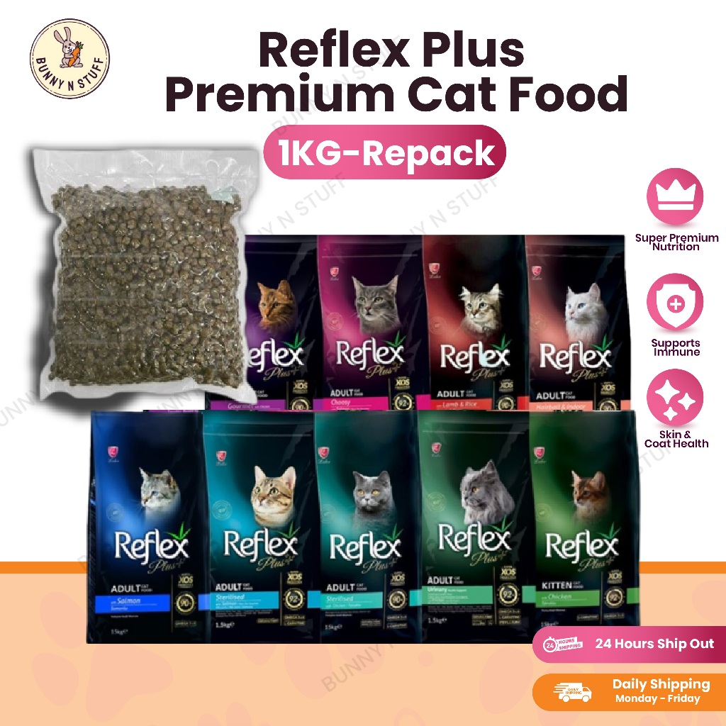 REFLEX PLUS 1KG (Repack) High Quality Premium Dry Cat Food Made in ...