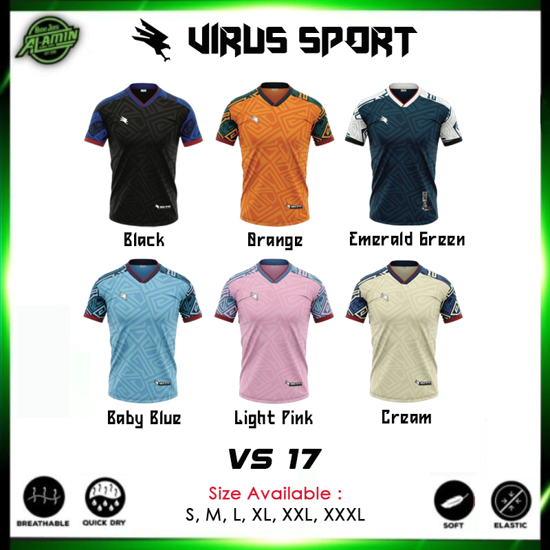 Jersi Virus Sport Code VS17 | Sesuai dan selesa untuk bersukan ...
