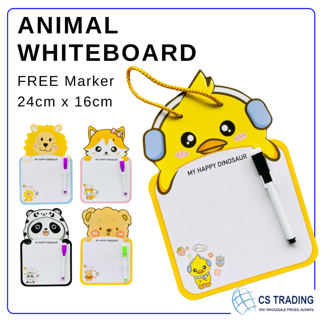 Animal Drawing Whiteboard Free Marker Pen Hanging Erasable Cute Design ...