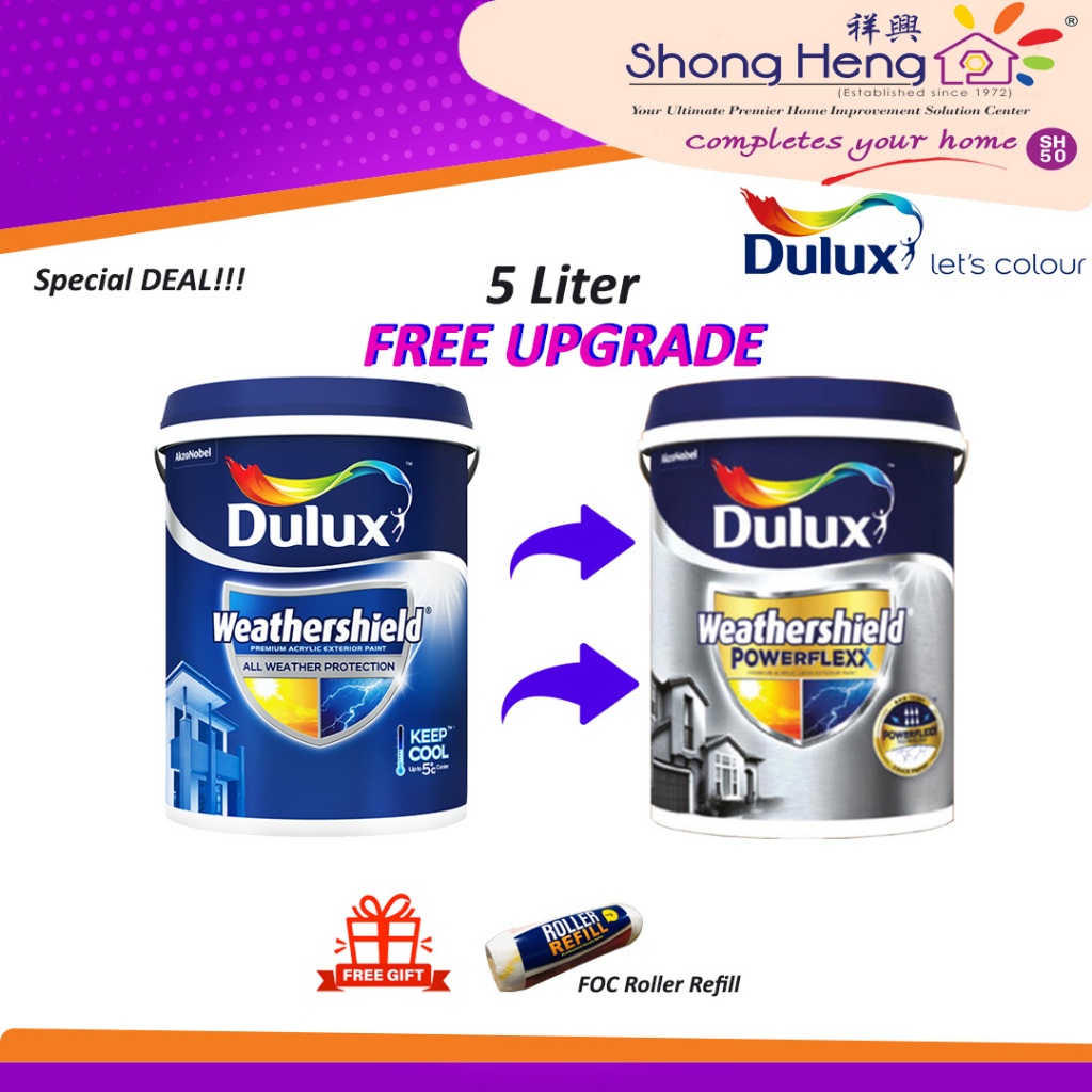5L Dulux Weathershield WS (FREE UPGRADE) to Weathershield Powerflexx ...