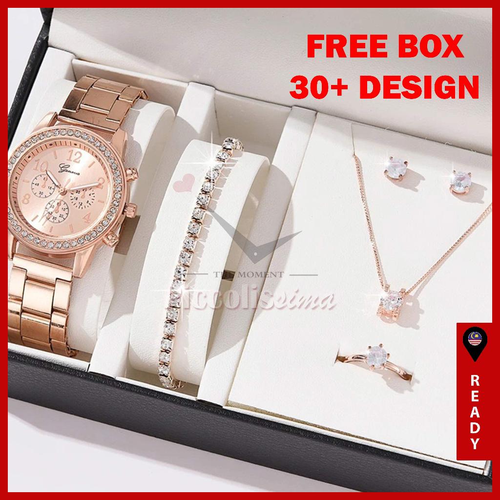 [FREE ORANGE BOX]Jam Tangan Wanita Perempuan Diamond Berlian Set Ladies ...
