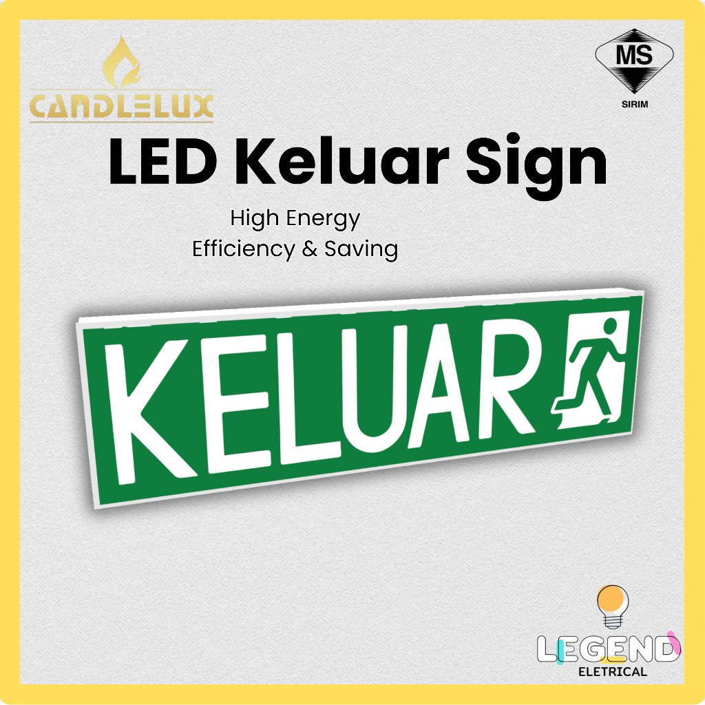 Candlelux LED Self Contained Emergency Keluar Sign CKS-38P [Surface ...