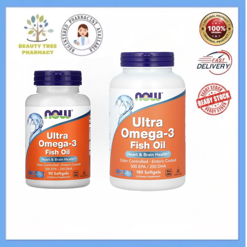 Now Foods Ultra Omega-3 500 EPA / 250 DHA 90 / 180 Softgels | Shopee ...
