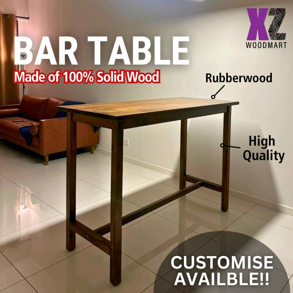 𝗫𝗭 Bar Table High Table Cafe Table made of 100% Rubberwood Table Top ...