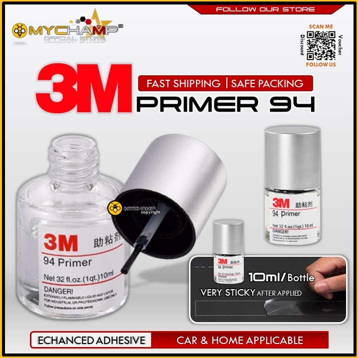 3M Genuine Double Side Tape Promoter 94 Primer Applicator 10ml Adhesive ...