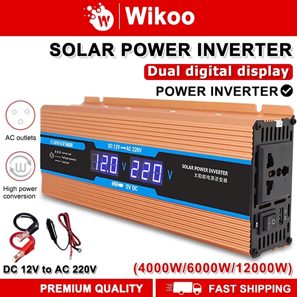 Car Power Inverter 4000W/6000W/12000W 12V to 220V with LEDDisplay Solar ...