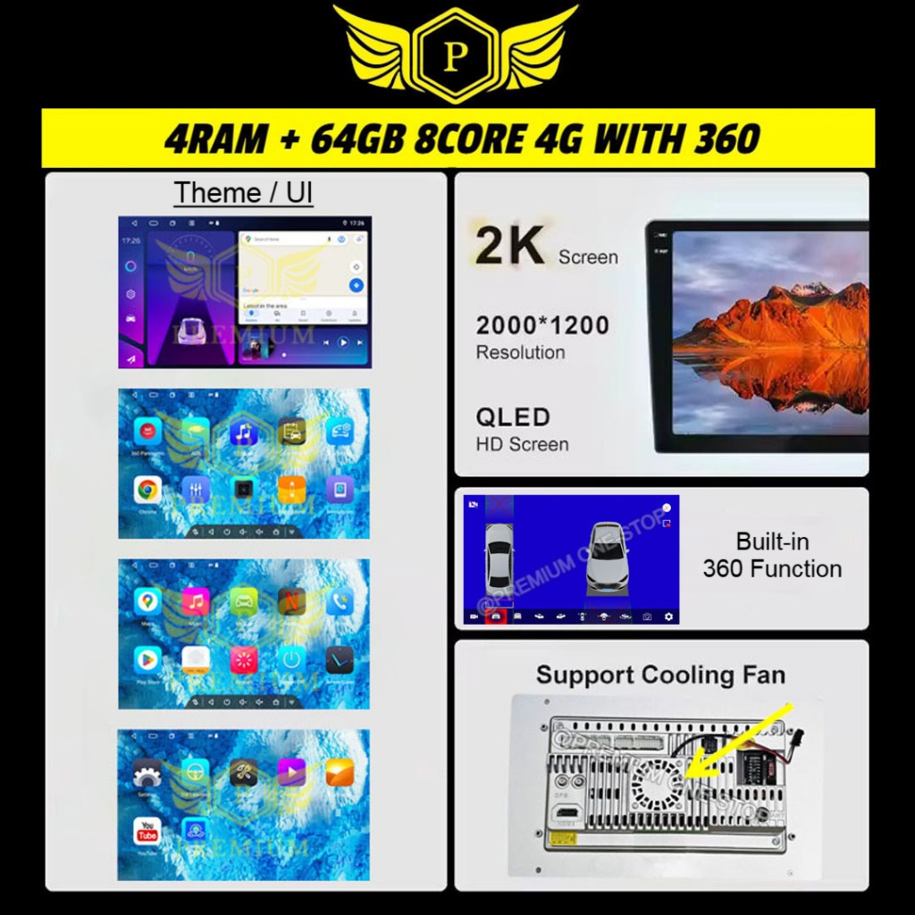 OFFER** 4RAM + 64GB 2K 8CORE WITH 4G 360 9INCH/10INCH ANDROID PLAYER ...