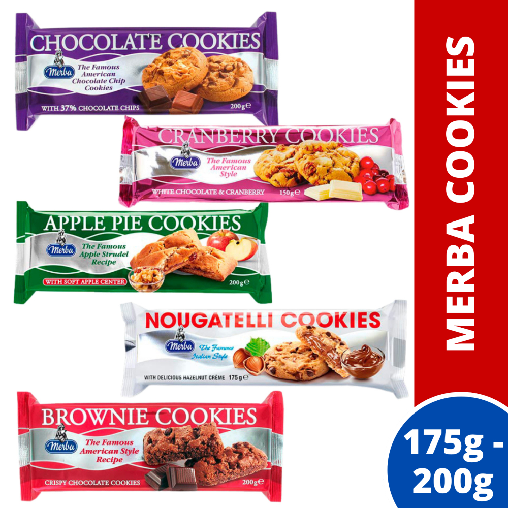Merba Cookies 200g - Assorted (Chocolate | Apple Pie | Brownie | White ...