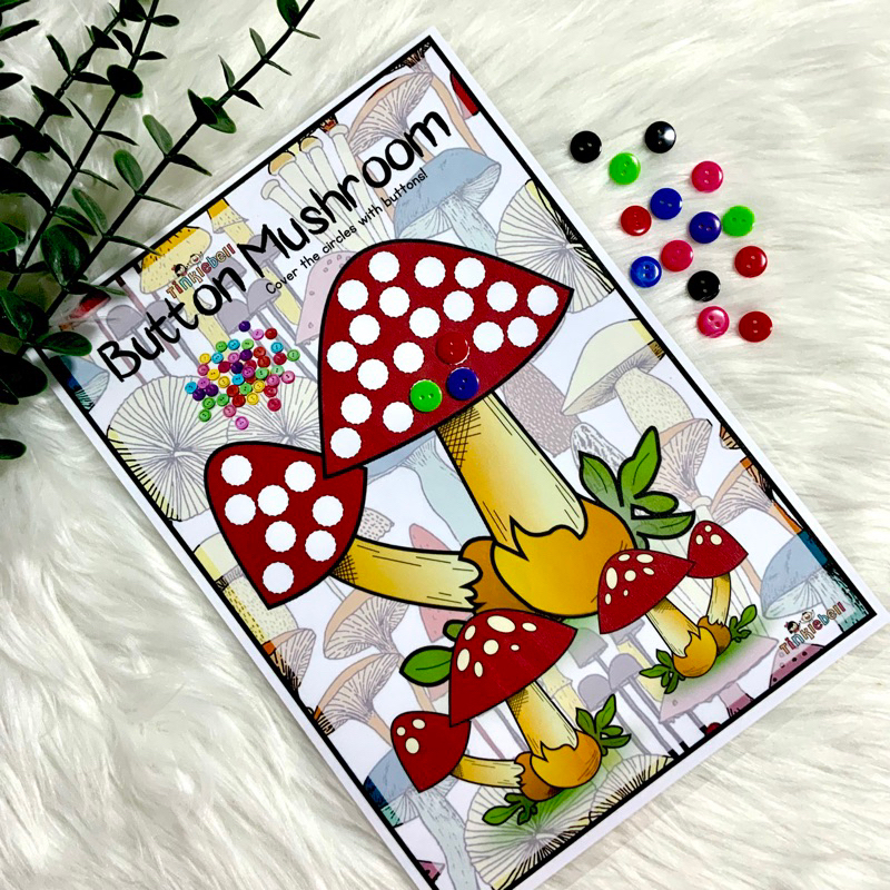Button Mushroom - laminated activities with buttons | Shopee Malaysia