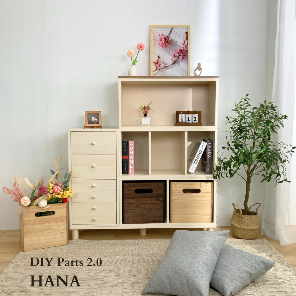 HANA DIY PARTS 2 Multi-Functional Wooden Rack, Utility Shelf, Cabinet ...