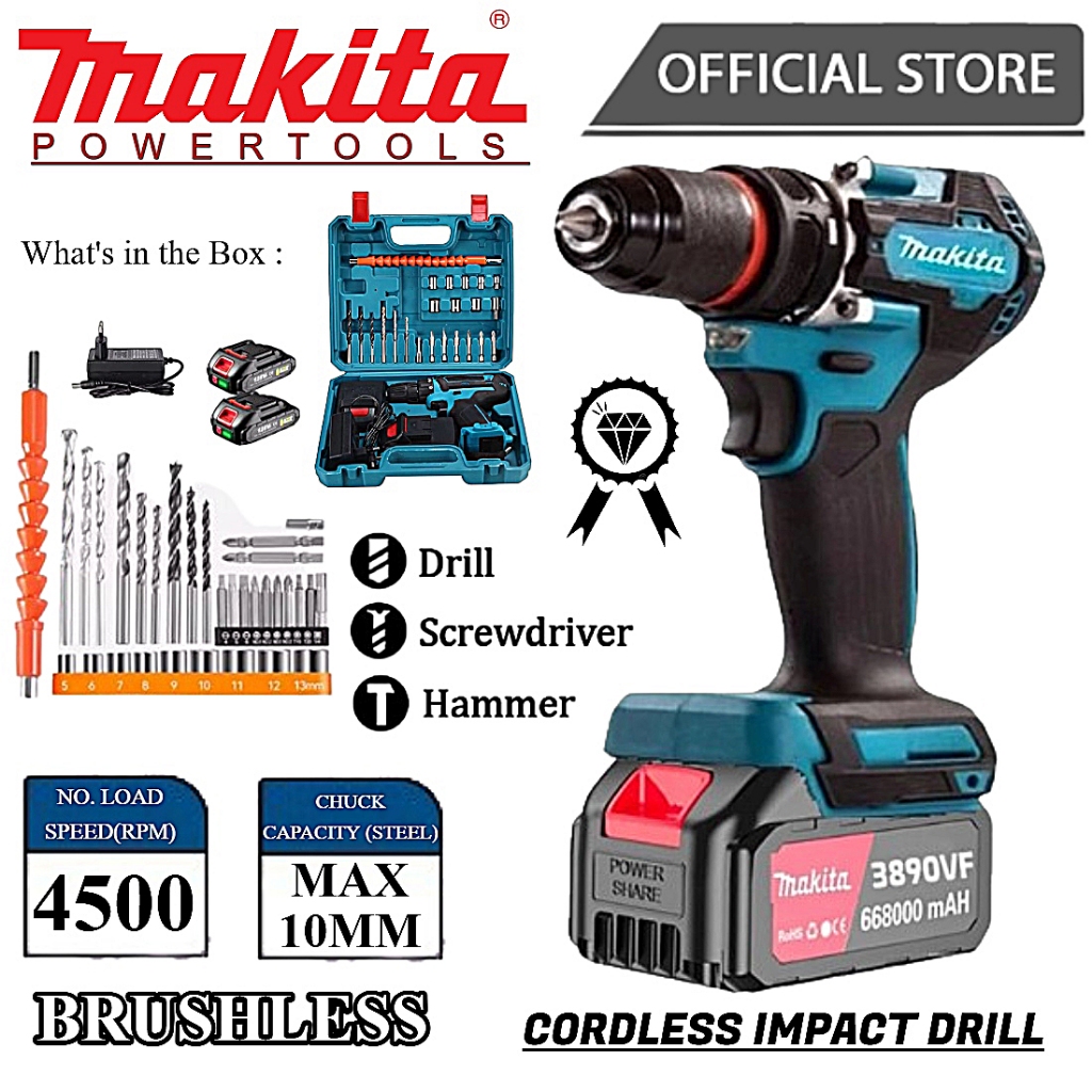 Cordless Drill Makita Impact Drill Hammer Drill Set Power Drill Impact