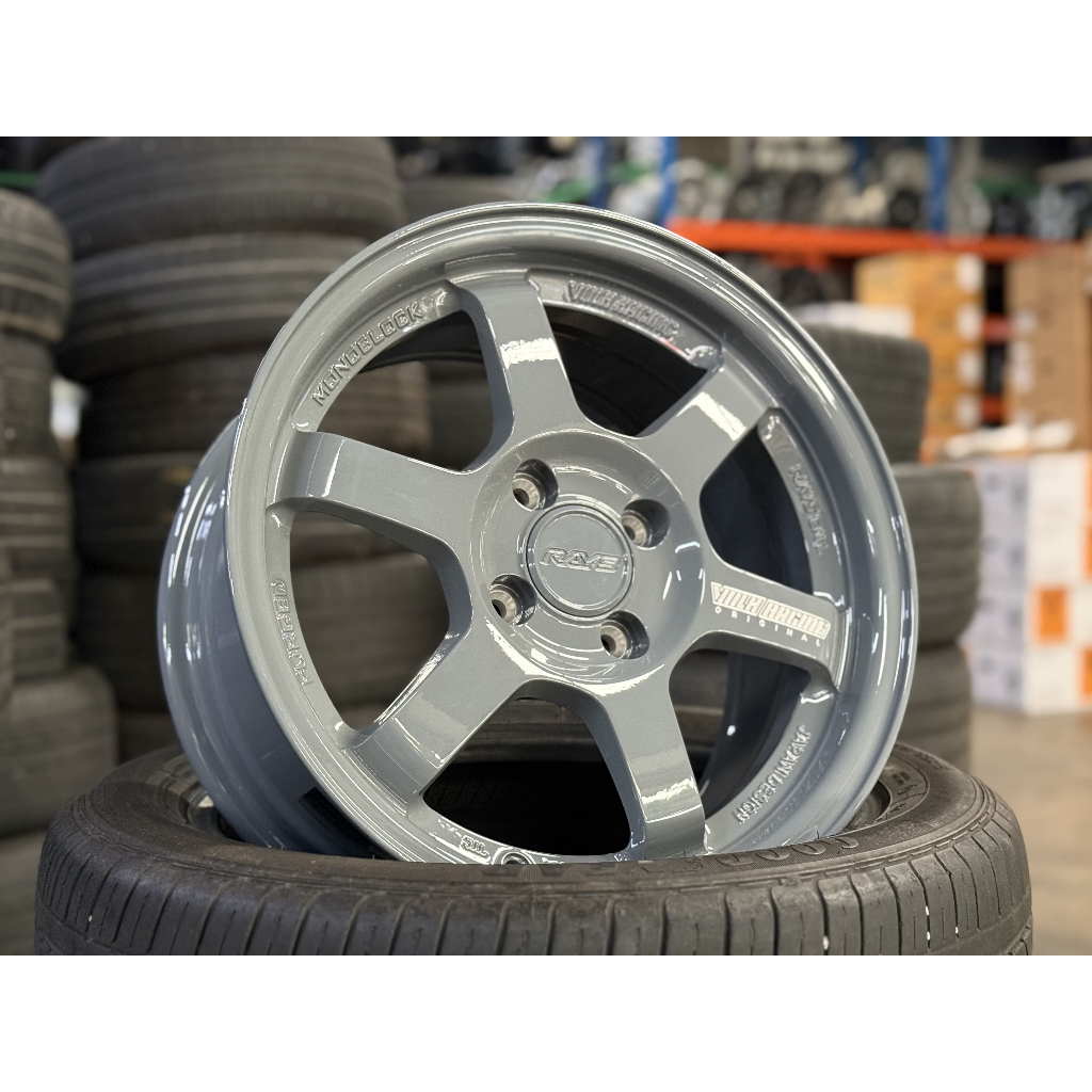 NEW 15X7J AOW TE37 Rim (set of 4) Gray 4X100 for City Jazz Vios Yaris ...